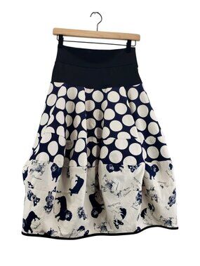 Bubble Skirt Cotton S-M by PICTURES Md in Japan Polkadots Dog Breeds Lagenlook